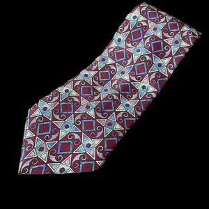 Vintage ODYSSEY Men's Abstract Art 100% Silk Made In USA Neck Tie Multicolored